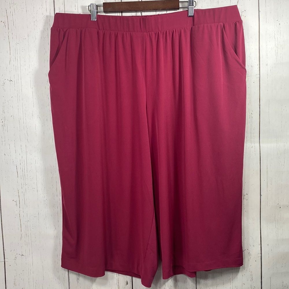 Lane Bryant Womens Cropped Pants Pull On Minimalist Soft Wide Leg Elastic Waist  - Picture 5 of 14
